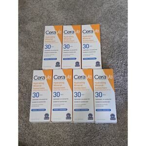 CeraVe Hydrating Mineral SPF 30 Sunscreen Bulk Lot of‎ 7 Hyaluronic Niacinamide